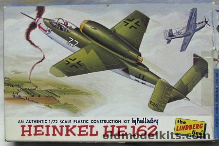 Lindberg 1/72 Heinkel He-162 Jet Fighter - Bagged, 432 plastic model kit